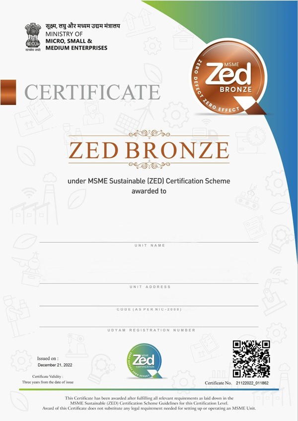 zed-certification-BRONZE-manufacturing-unit-1